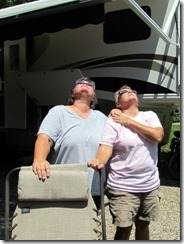 Gin and Syl looking at Total Solar Eclipse