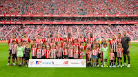 ATHLETIC CLUB DE BILBAO. Temporada 2021-22. Dani García, Raúl García, Unai Vencedor, Yeray Álvarez, Óscar De Marcos, Nico Williams, Íñigo Martínez, Iñaki Williams, Iker Muniain, Yuri Berchiche y Unai Simón. ATHLETIC CLUB DE BILBAO 2 CLUB ATLÉTICO OSASUNA 0 Domingo 15/05/2022, 19:30 horas. Campeonato de Liga de 1ª División, jornada 37. Bilbao, Vizcaya, estadio San Mamés: 37.869 espectadores. GOLES: 1-0: 33’, Álex Berenguer. 2-0: 79’, Asier Villalibre.