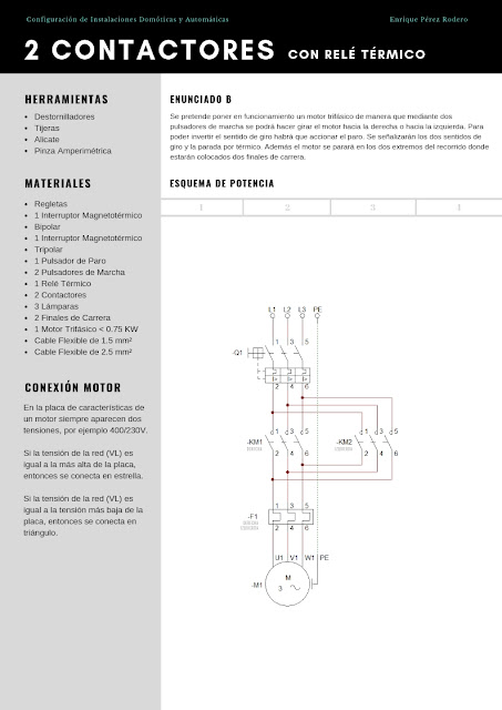 Inversión del Sentido de Giro de un Motor Trifásico | Enclavamiento Mecánico + Contactos Auxiliares