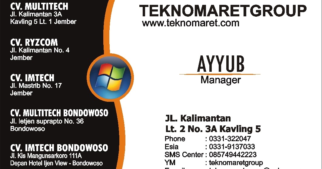 KARTU NAMA Printing JemberJember printingAdvertising 