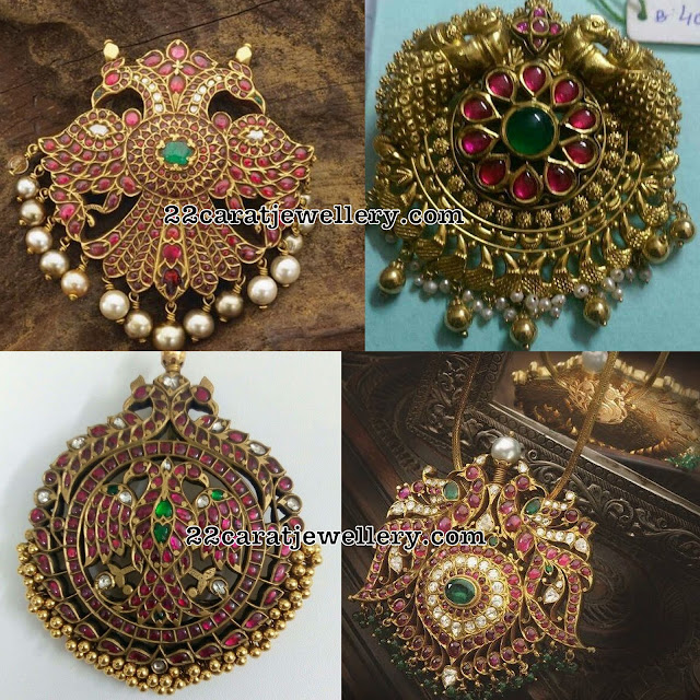 Ethnic Peacock Kundan Pendants