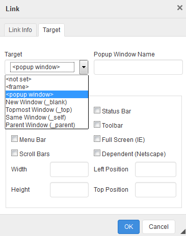 types of link target values