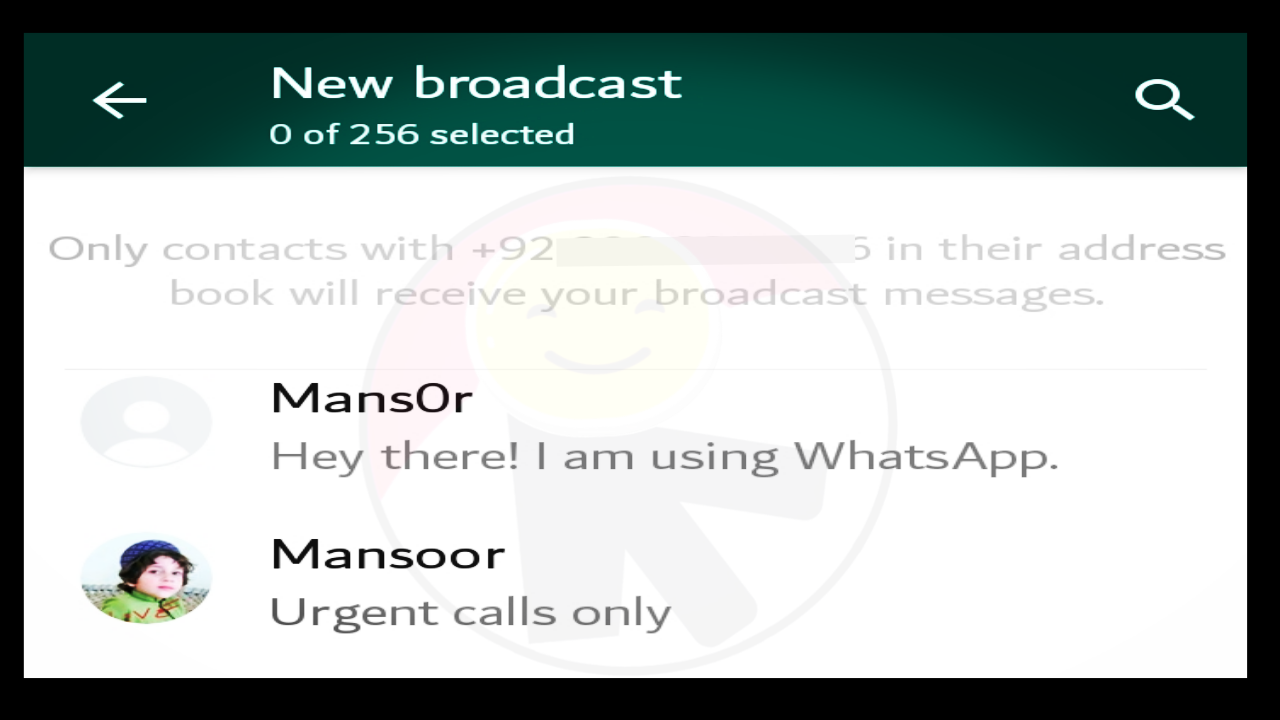Send messages to many contacts at once on the Whatsapp application - trickpk