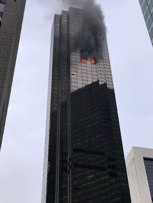 Huge fire and smoke engulfed two apartments on the 50th floor of Trump Tower in New York on Saturday killing one man.  Authorities confirmed the deceased died in the hospital following injuries he sustained from the inferno. He was a resident of the building.  Four firefighters were treated for minor injuries.