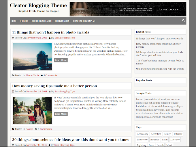 Cleator Blogger Template   