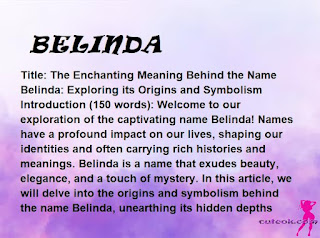 meaning of the name "BELINDA"