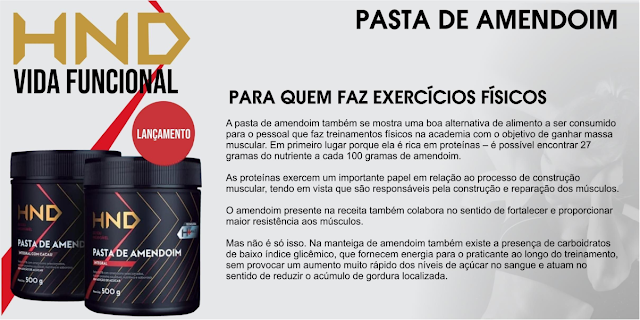 Linha Suplementar HND Vida Funcional - Pasta de Amendoim - Para Quem Faz Exercícios Físicos