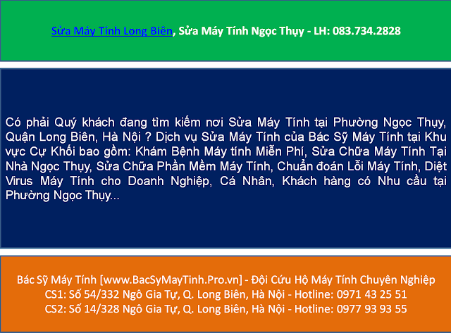 Sửa Máy Tính Ngọc Thụy