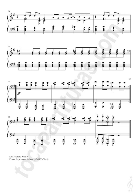 Hoja 2 Boulevard of broken dreams Partitura de Piano Fácil Nivel Intermedio Sheet Music for Pianists