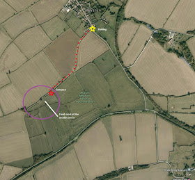 Green-winged Orchid map - Muston Meadows, Leicestershire