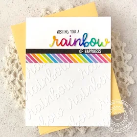 Sunny Studio Stamps: Over The Rainbow Rainbow Word Die Rainbow of Happiness Card by Angelica Conrad