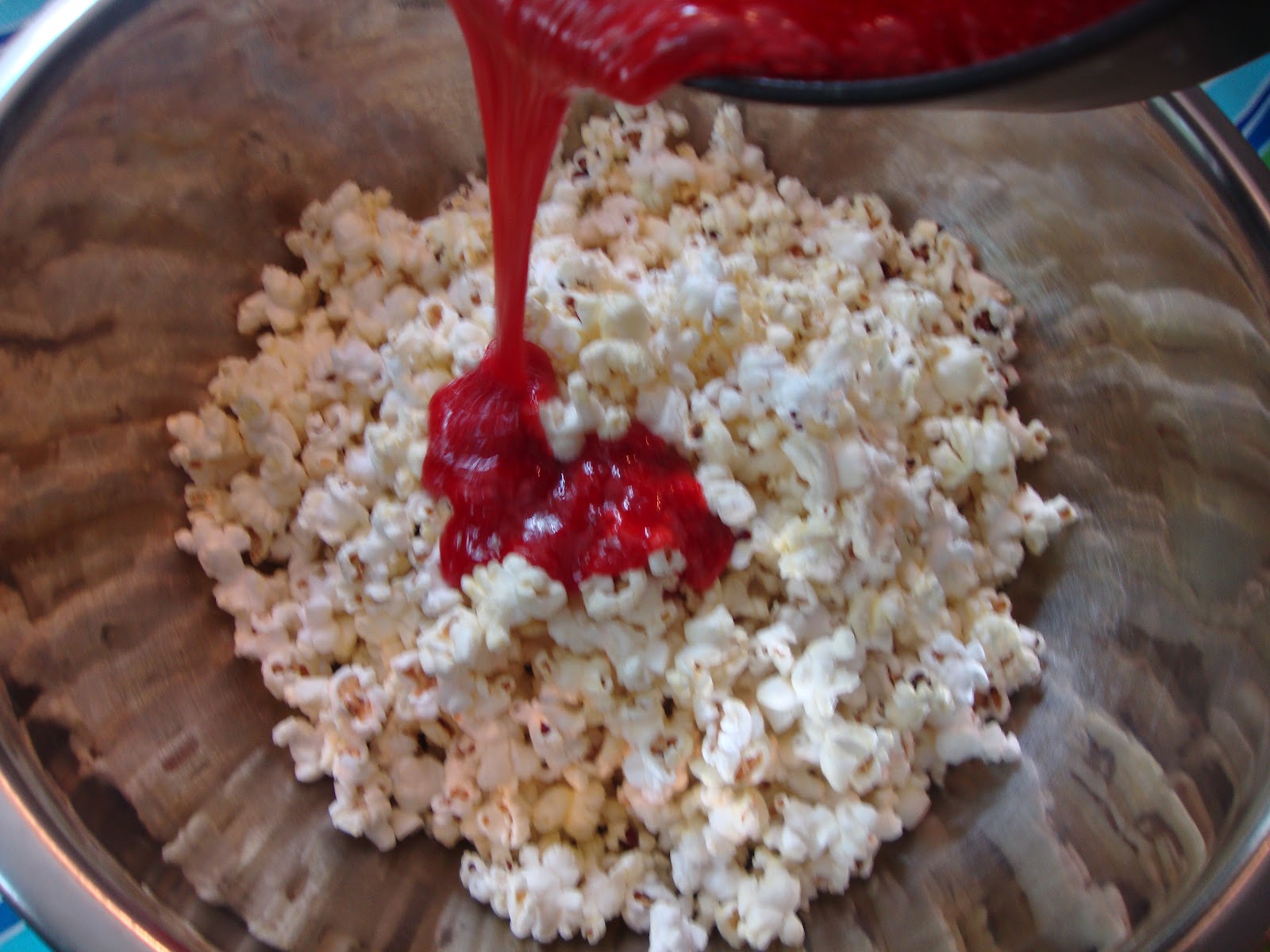 the recipe Jello Popcorn, endless!  are colored popcorn color jello and flavor possibilities