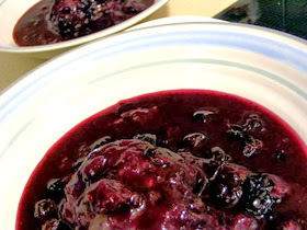 Dumplings in Blueberry Syrup
