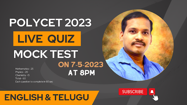 AP and TS POLYCET 2023 LIve Quiz | Mock Test for 60 questions