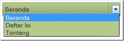 Tampilan Menu Drop Down