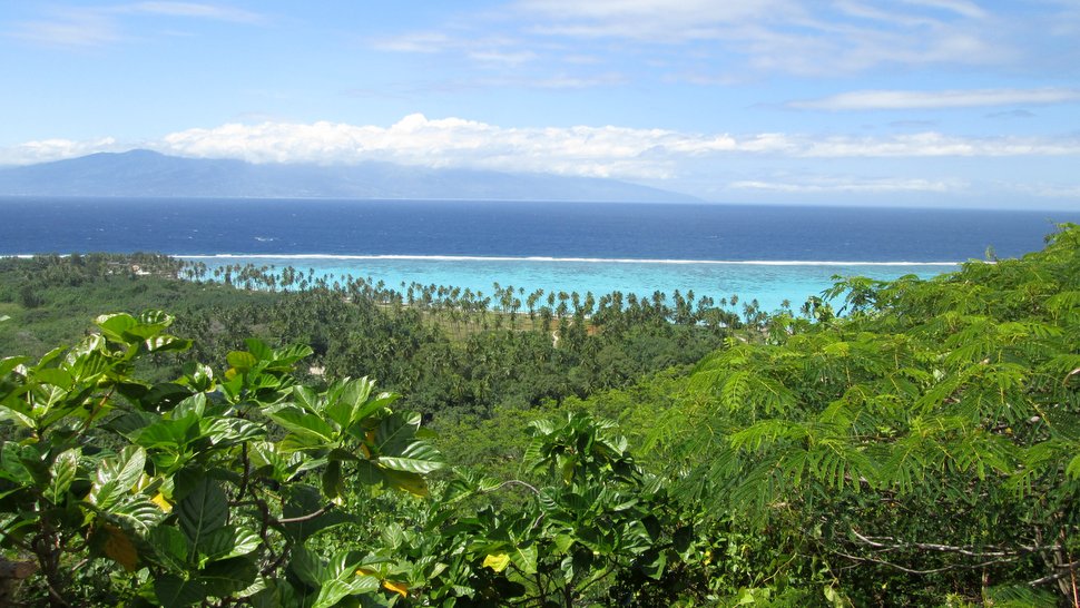 Vue sur Tahiti et le Motu Temae au PK0