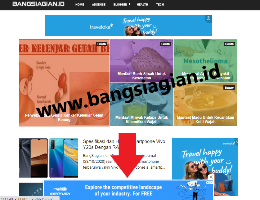 Cara Membuat Iklan Melayang Dibawah Blog Di Blogger Versi Desktop