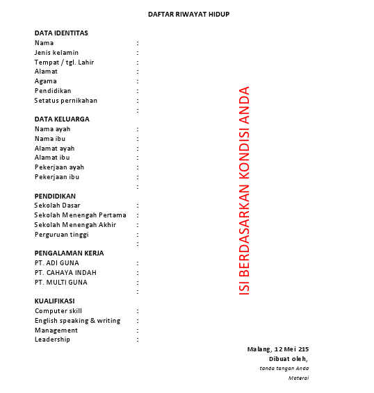 538 x 566 png 30kB Contoh Cv Dalam Bahasa Inggris Lengkap  psdtemp 