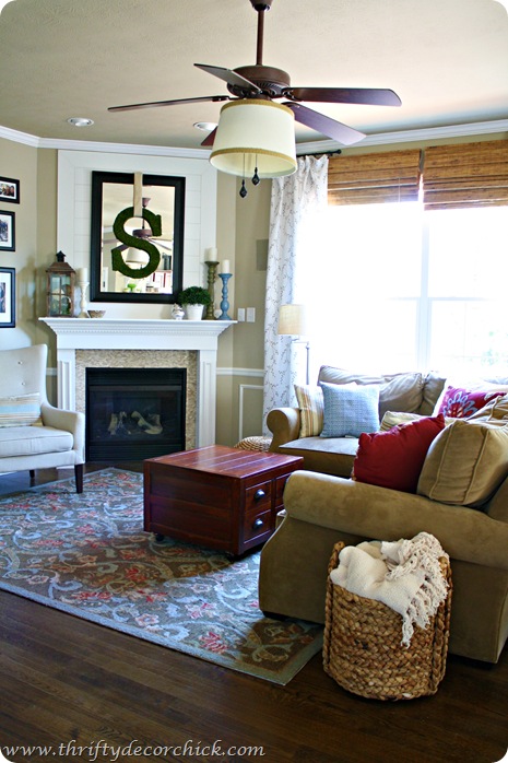 wall treatment over mantel 