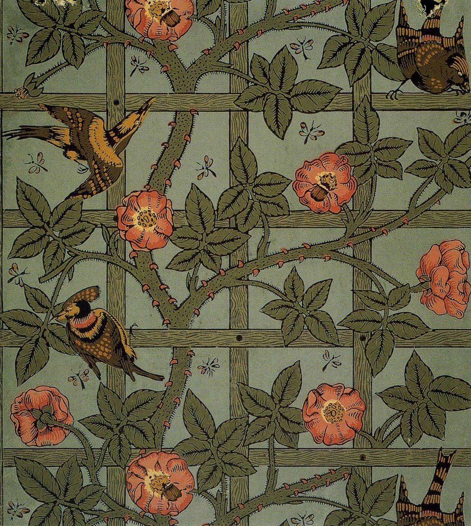 Illustration: William Morris Trellis wallpaper design 1864