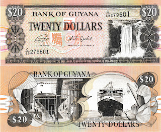 G2 GUYANA 20 DOLLARS UNC (1996-2018)(P-30g)