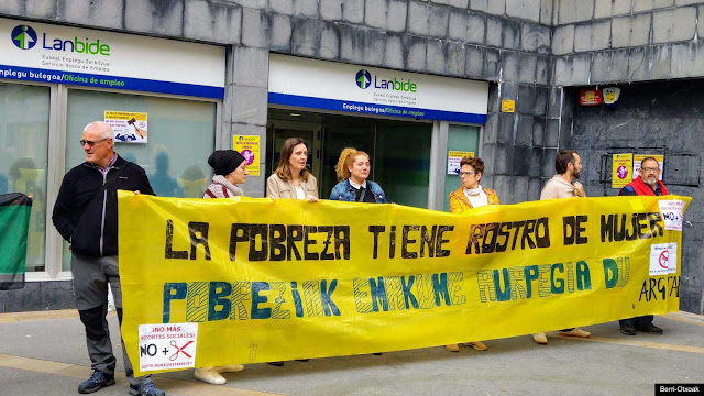 Imagen de archivo de una protesta en junio ante Lanbide de Beurko