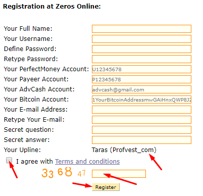 Регистрация в Zeros Online 2