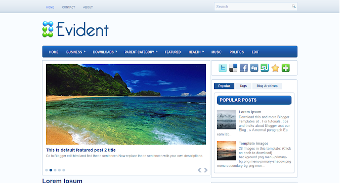 Evident Blogspot Template