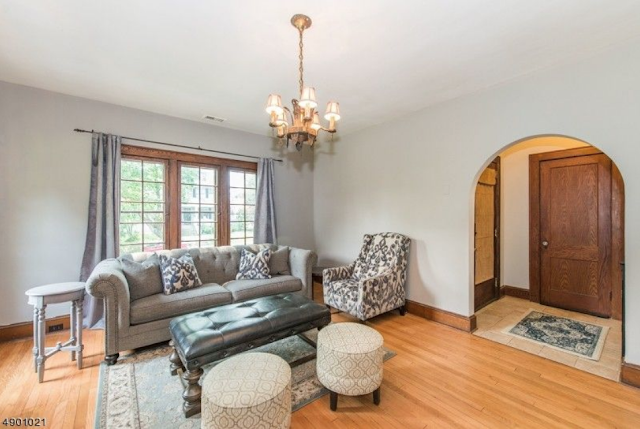 living room and entry vestibule of Sears San Jose kit house at 128 Kenmore Rd Boonton NJ