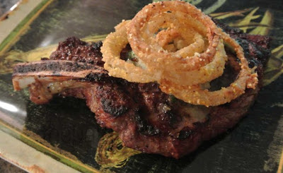 steak, carmelized onion, herb butter, Painted Apron