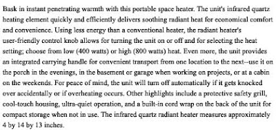 Optimus H-5210 Infrared Quartz Radiant Heater Description Images