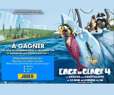 JEU CONCOURS L’Age de Glace 4: Un rôle de doublage à gagner