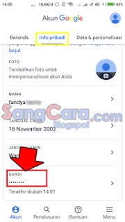 lupa password gmail android
