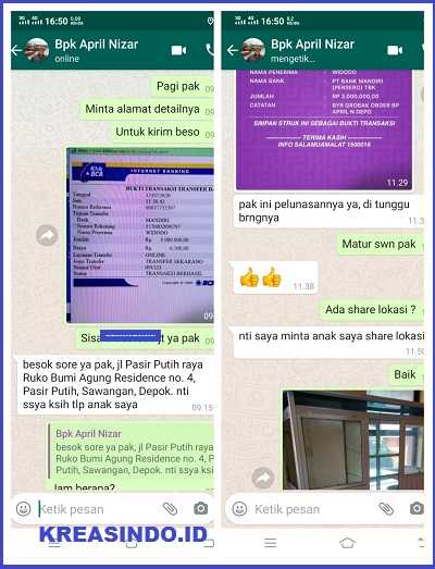 Gerobak Bakso Dua Tungku Bahan Aluminium pesanan Bpk April Nizar untuk di Sawangan Depok - Order Ke Tiga