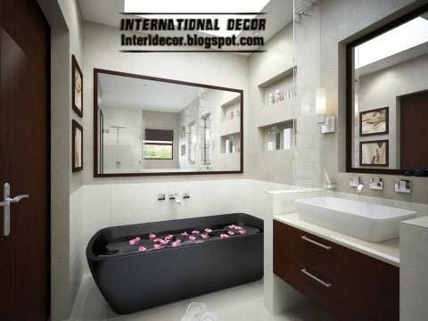 small bathroom decorating ideas and designs, black bathrub