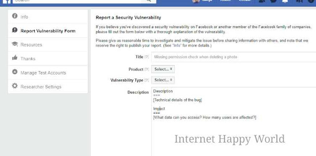 facebook whitehat report submit 