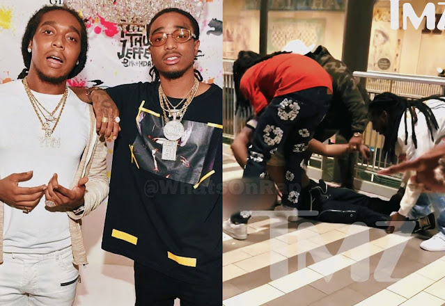 Full footage of what happened right before #takeoff was killed. An argument sparked off, punches was thrown by Quavo and another man before shots were fired.