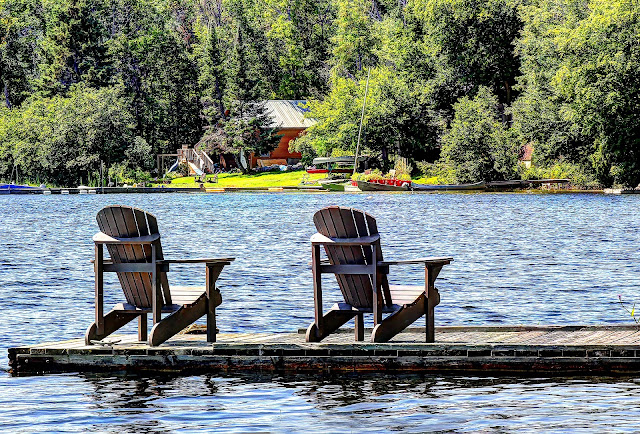 chairs by the lake