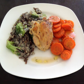 Chicken and Wild Rice Hotdish:  A delicious and simple hotdish of chicken and wild rice flavored with cream of mushroom soup.