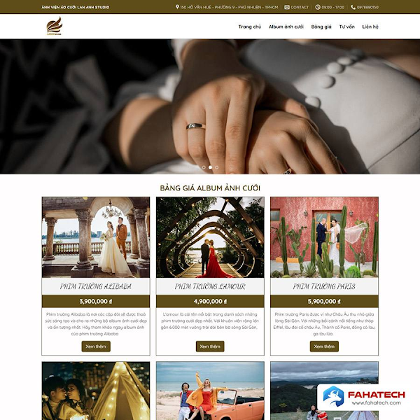 Website chụp ảnh cung cấp cho khách hàng các thông tin về các dịch vụ