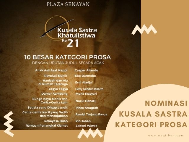 Nominasi 10 Besar prosa Kusala Sastra Khatulistiwa ke-21 Tahun 2021