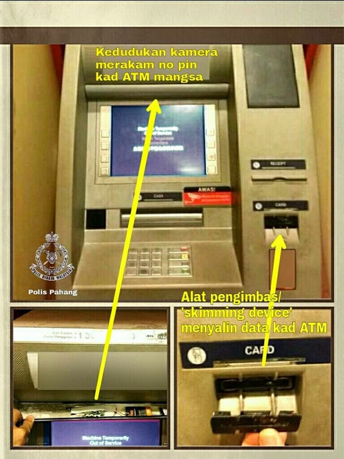 Alat Pengimbas Menyalin Data Kad ATM di Kesan