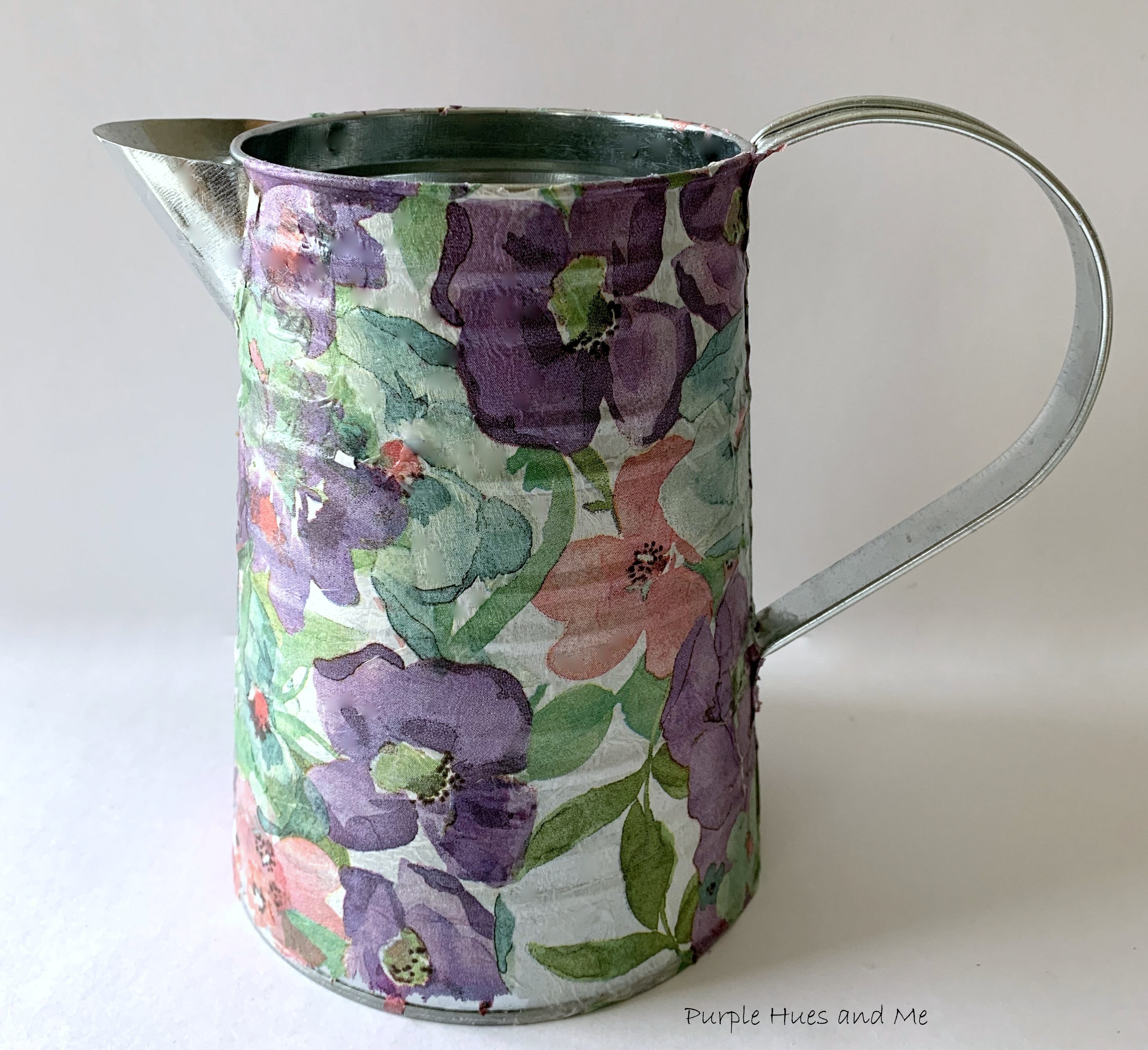 Decoupaged Metal Watering Can Tutorial DIY Project