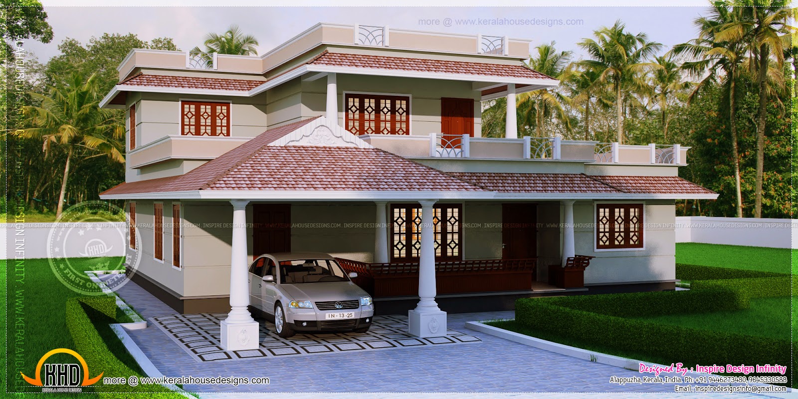  4  bedroom  Kerala  style  house  in 300 square yards Home  