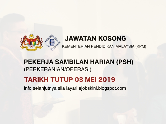 Jawatan Kosong Pekerja Sambilan Harian Perkeranian Operasi Tarikh Tutup 03 Mei 2019