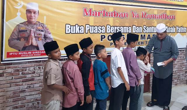 Hari Puasa Kesepuluh, Polsek Madat Gelar Buka Bersama dan Santuni Anak Yatim