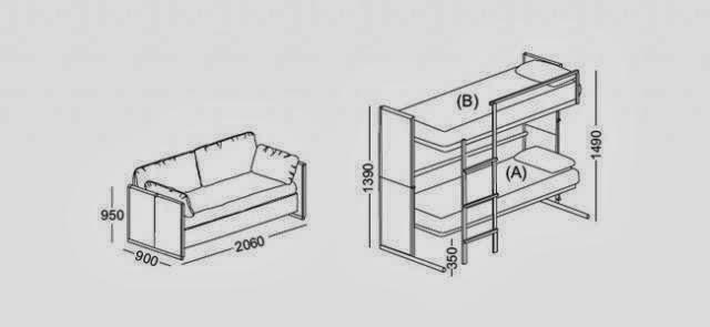 Sofa Ini Dapat Berubah Menjadi Tempat Tidur Dua Tingkat