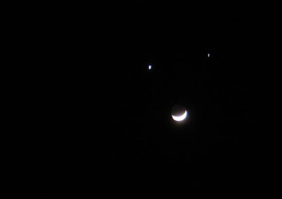 Pictures of Moon, Venus and Jupiter Conjunction