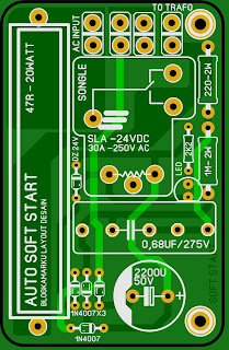 Membuat Rangkaian Soft Start Untuk Power Amplifire Layout gerber