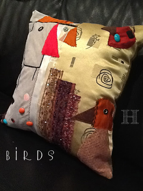 diy handmade cushion - BIRDS